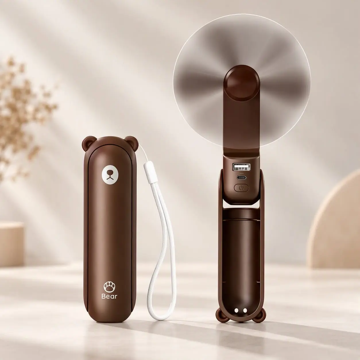 JISULIFE F8 Bear Hand Fan - Image 2