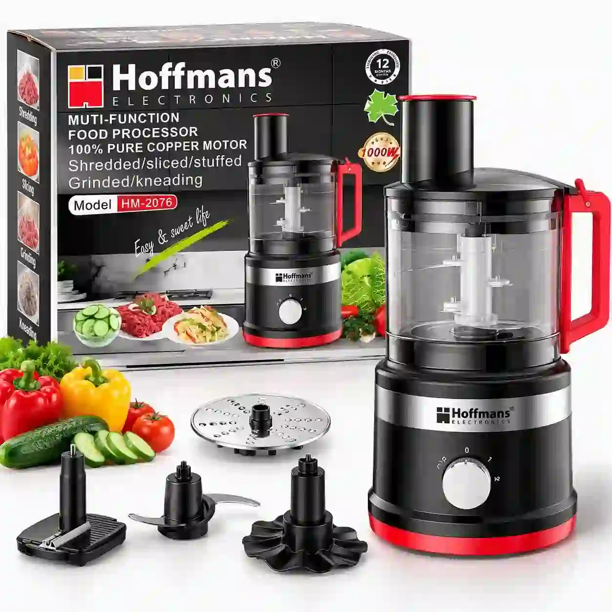 Hoffmans HM-2076 1000W Multi-Function Food Processor